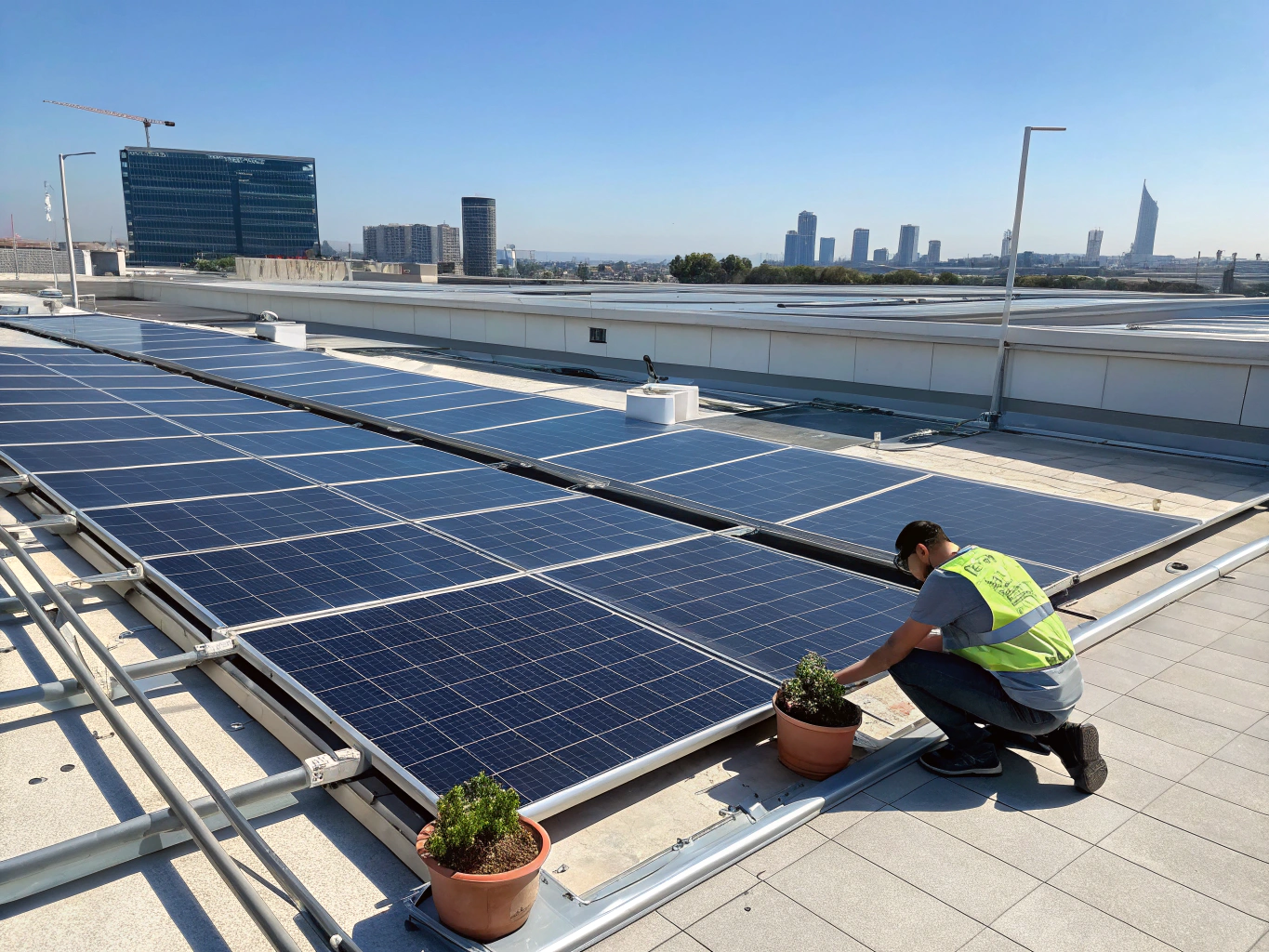 Panneaux solaires haute efficacité posés en surimposition